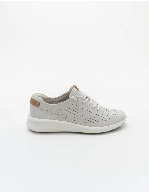 CLARKS   UN RIO TIE WHITE LEATHER