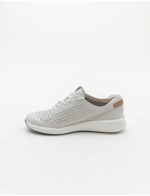 CLARKS   UN RIO TIE WHITE LEATHER
