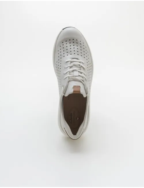 CLARKS   UN RIO TIE WHITE LEATHER