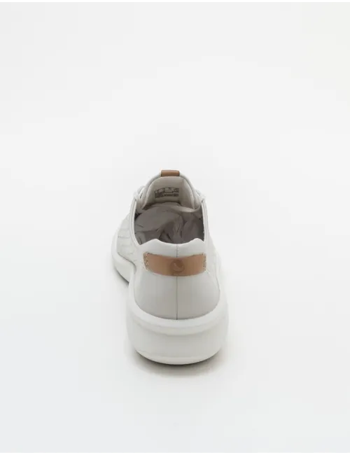 CLARKS   UN RIO TIE WHITE LEATHER