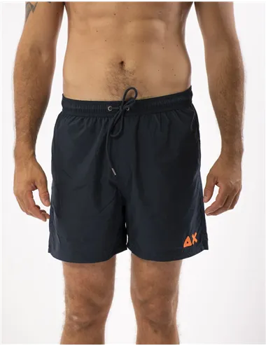 COSTUME BEACH MAN SWIM PANT WTH LOGO FLUO