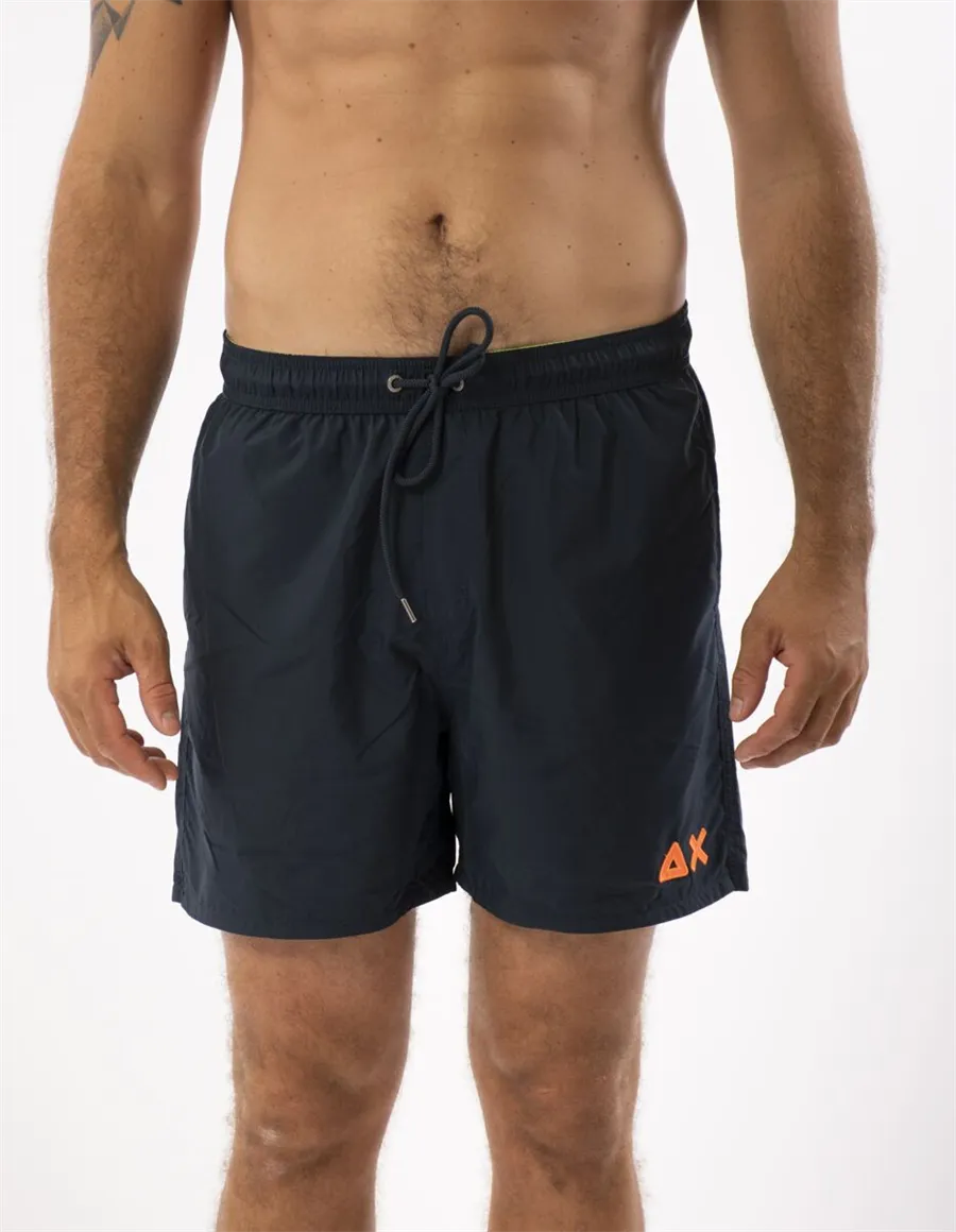 COSTUME BEACH MAN SWIM PANT WTH LOGO FLUO