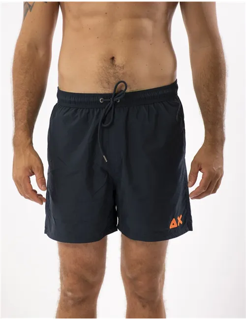 COSTUME BEACH MAN SWIM PANT WTH LOGO FLUO