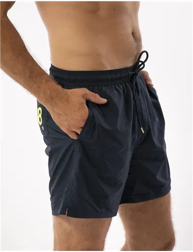 COSTUME BEACH MAN SWIM PANT WTH LOGO FLUO
