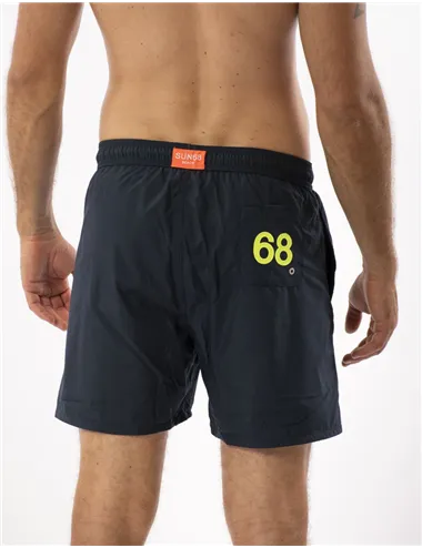 COSTUME BEACH MAN SWIM PANT WTH LOGO FLUO