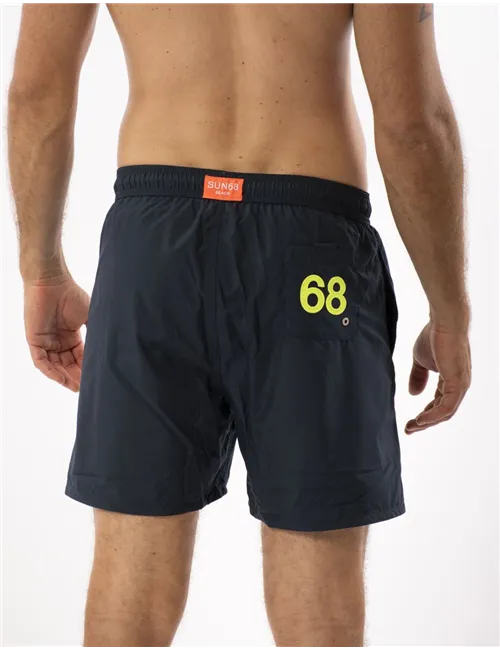 COSTUME BEACH MAN SWIM PANT WTH LOGO FLUO