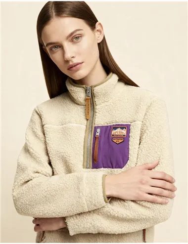 MAGLIA VINTAGE RETRO HALF ZIP FEECE