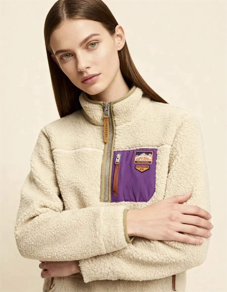 MAGLIA VINTAGE RETRO HALF ZIP FEECE