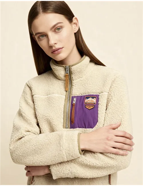 MAGLIA VINTAGE RETRO HALF ZIP FEECE