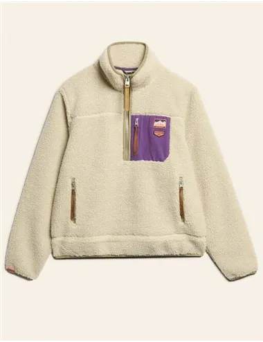 MAGLIA VINTAGE RETRO HALF ZIP FEECE