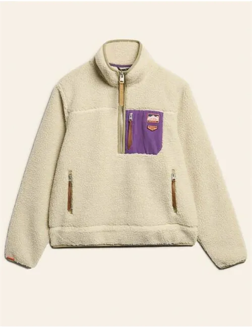 MAGLIA VINTAGE RETRO HALF ZIP FEECE