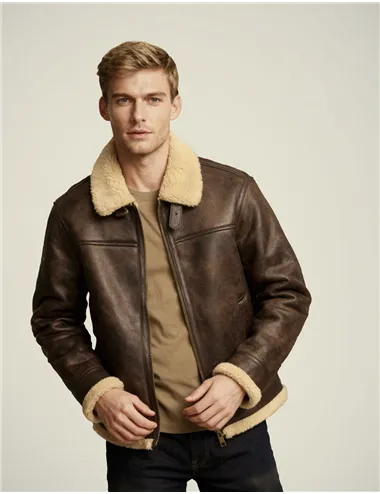 GIACCA FAUX SHEARLING AVIATOR JACKET