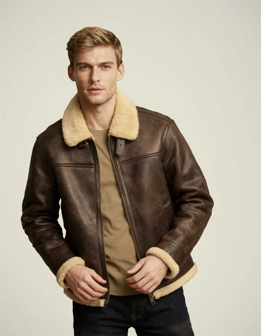 GIACCA FAUX SHEARLING AVIATOR JACKET
