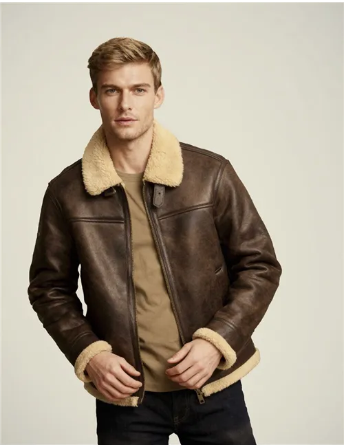 GIACCA FAUX SHEARLING AVIATOR JACKET