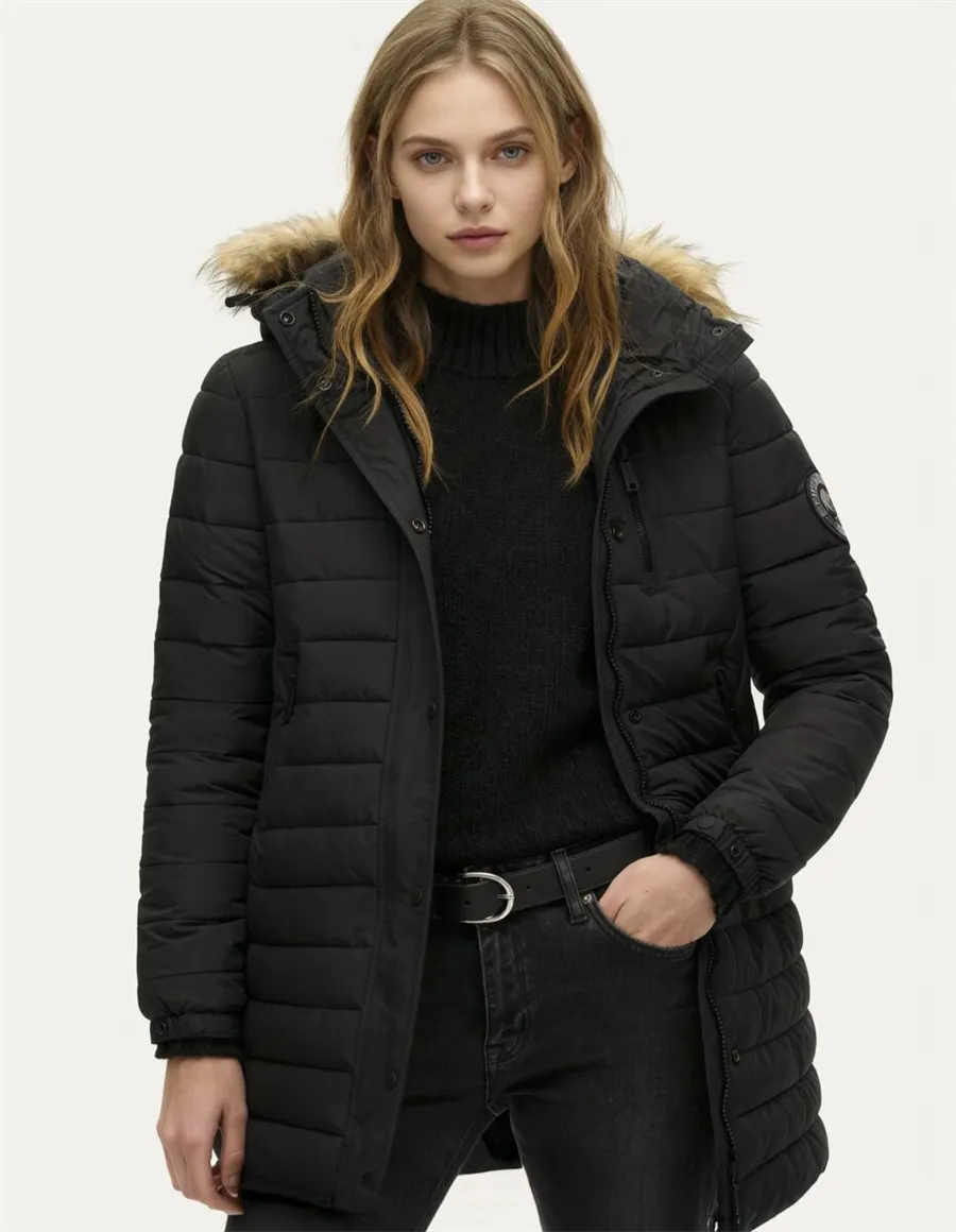 GIACCA FUJI FAUX FUR HOOD MID LENGTH