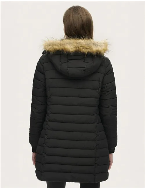 GIACCA FUJI FAUX FUR HOOD MID LENGTH