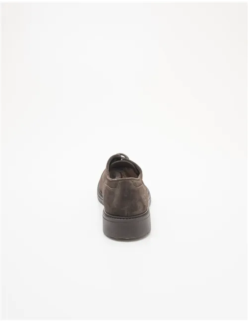 Scarpe stringate uomo in camoscio testa di moro