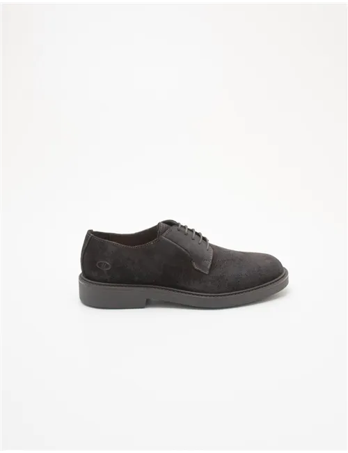 Scarpe stringate uomo in camoscio terra