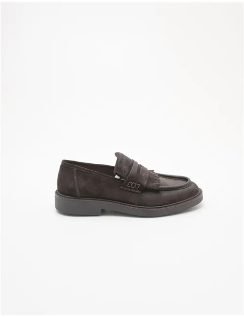 Mocassini uomo in camoscio testa di moro