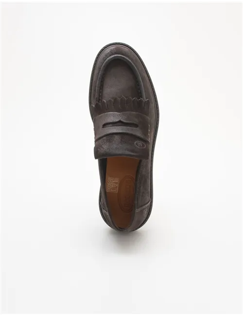 Mocassini uomo in camoscio testa di moro