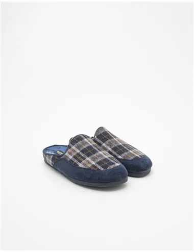 Ciabatte uomo tessuto blu