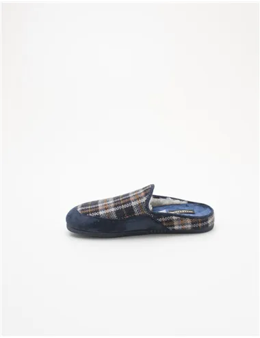 Ciabatte uomo tessuto blu