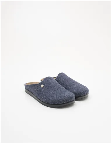 Ciabatte uomo in feltro blu