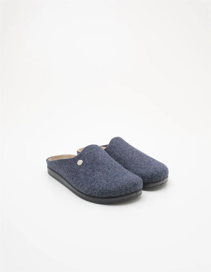 Ciabatte uomo in feltro blu