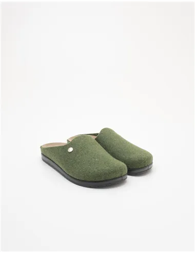 Ciabatte uomo in feltro verde