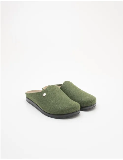 Ciabatte uomo in feltro verde