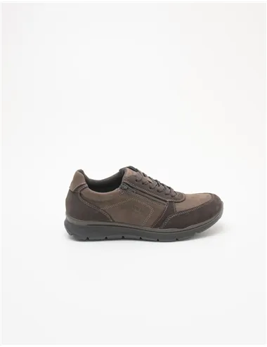 Sneakers uomo in pelle caffè