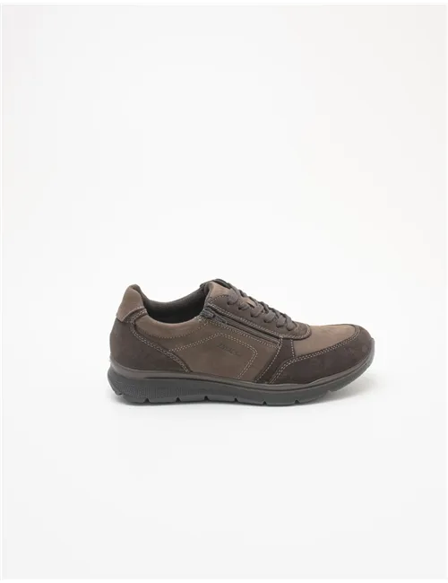 Sneakers uomo in pelle caffè