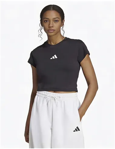 Future Icons t-shirt corta donna cotone jersey nero con maniche corte