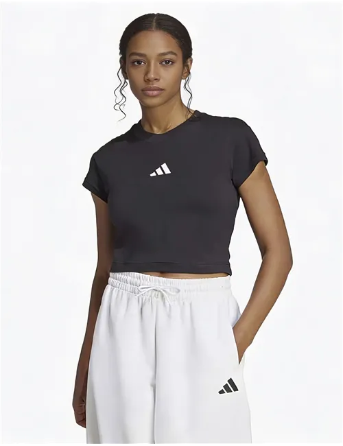 Future Icons t-shirt corta donna cotone jersey nero con maniche corte