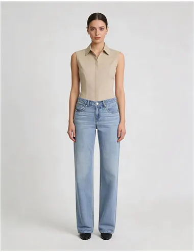 Jeans donna Low Loose blu stone washed