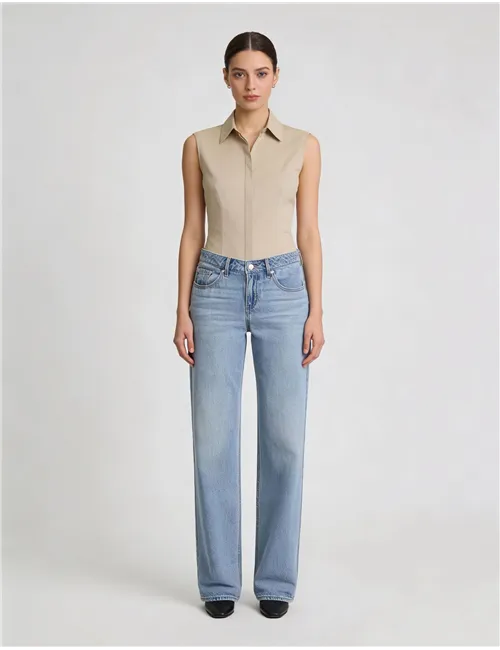 Jeans donna Low Loose blu stone washed