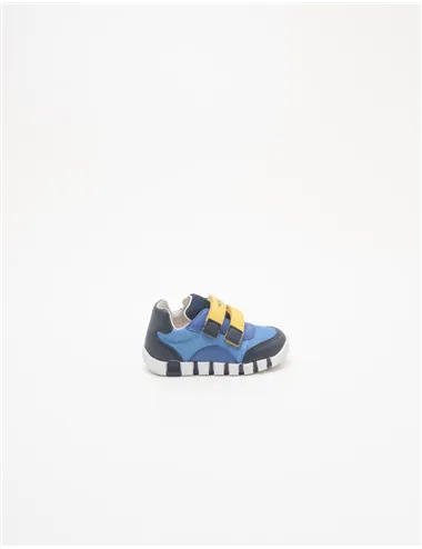 Sneakers bambino Iupidoo azzurro blu giallo
