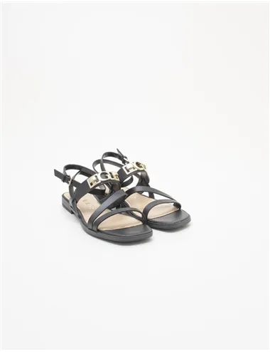 Sandali flat donna Rula pelle nera