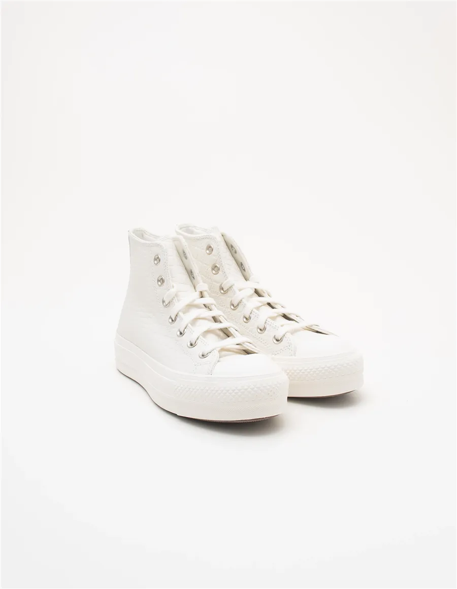 Sneakers donna All Star Lift Crocodile bianco