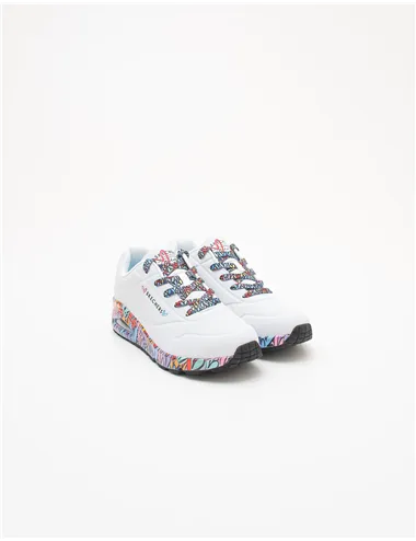 Sneakers donna Uno Ravaged Love bianco cuori