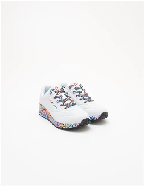 Sneakers donna Uno Ravaged Love bianco cuori