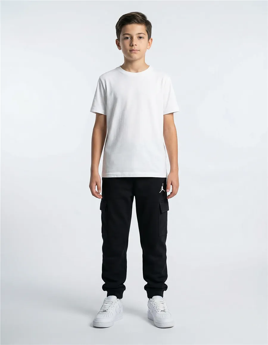 Pantaloni cargo bambino cotone nero