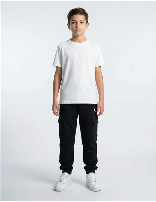 Pantaloni cargo bambino cotone nero