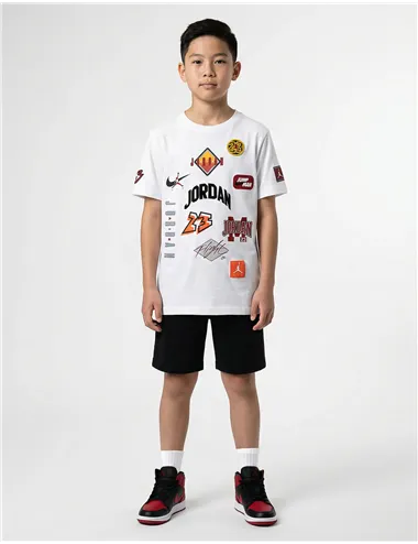 T-shirt bambino Dynasty Patch cotone bianco
