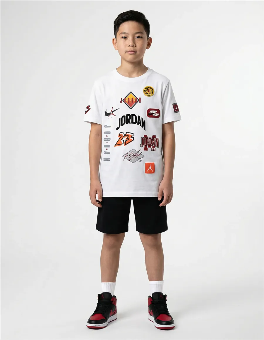 T-shirt bambino Dynasty Patch cotone bianco