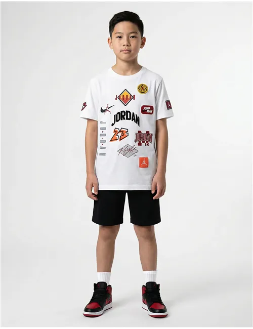 T-shirt bambino Dynasty Patch cotone bianco