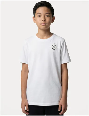 T-shirt bambino Compass Jumpman cotone bianco