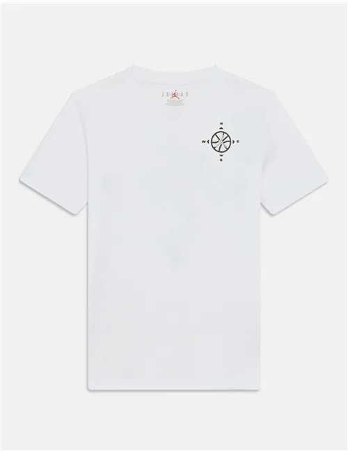 T-shirt bambino Compass Jumpman cotone bianco