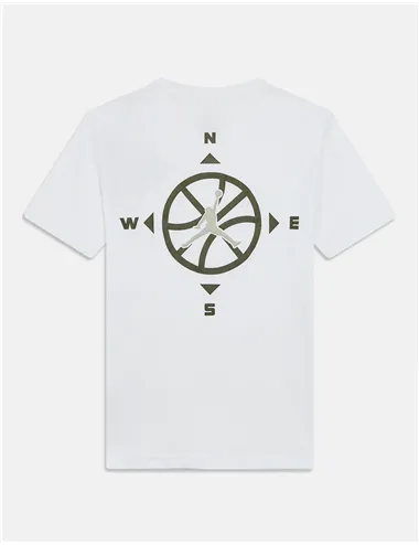 T-shirt bambino Compass Jumpman cotone bianco