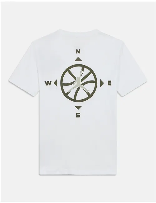 T-shirt bambino Compass Jumpman cotone bianco